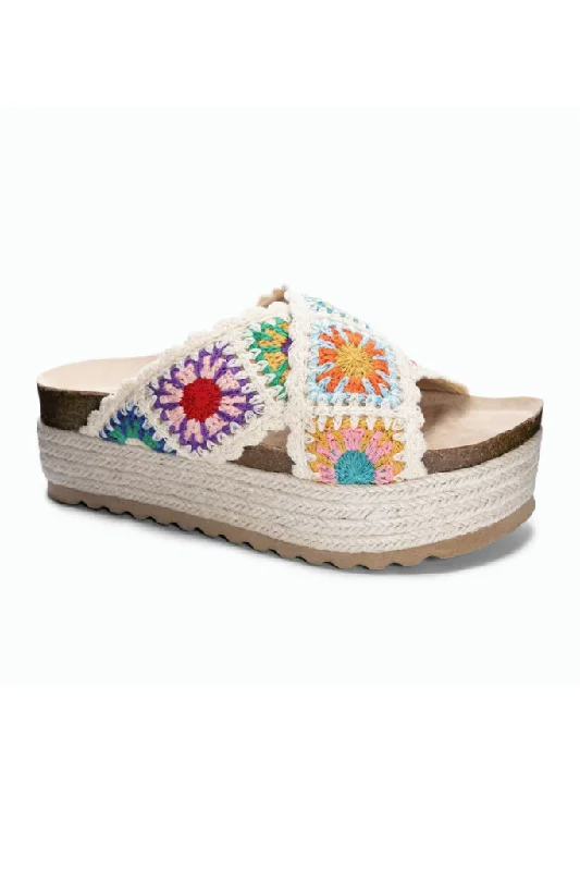 Dirty Laundry Plays Casual Platform Sandal- Natural Multi