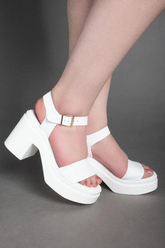 Bold Platform Heels - White