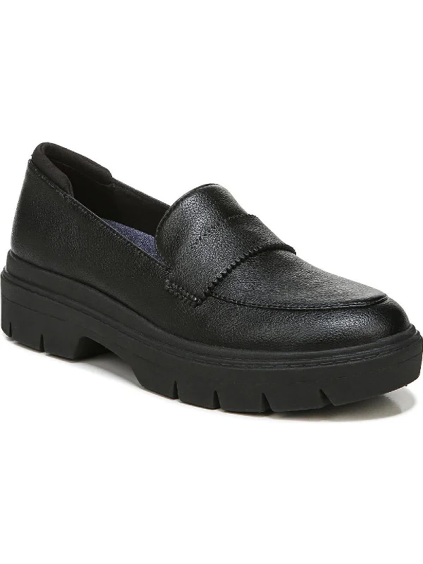 Check In Womens Faux Leather Slip On Loafers