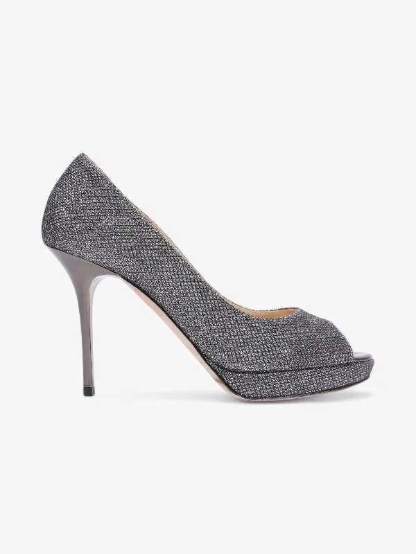 Jimmy Choo Pumps 90 Grey Glitter EU 36.5 UK 3.5