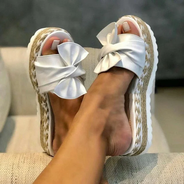 Old Friend Bow Ladies Platform Sandals