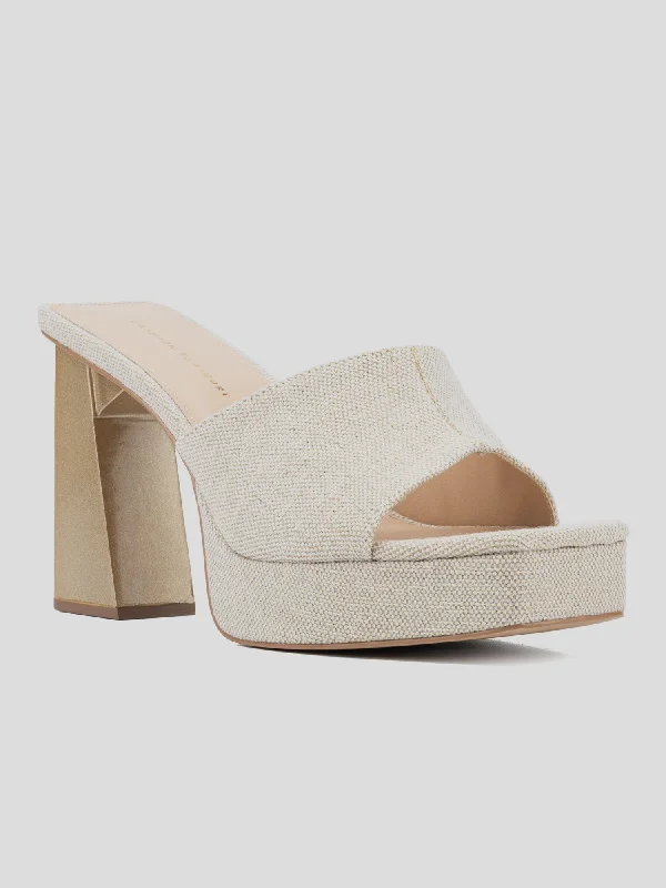 Teresa Wide Width Textured Slip-on Heels