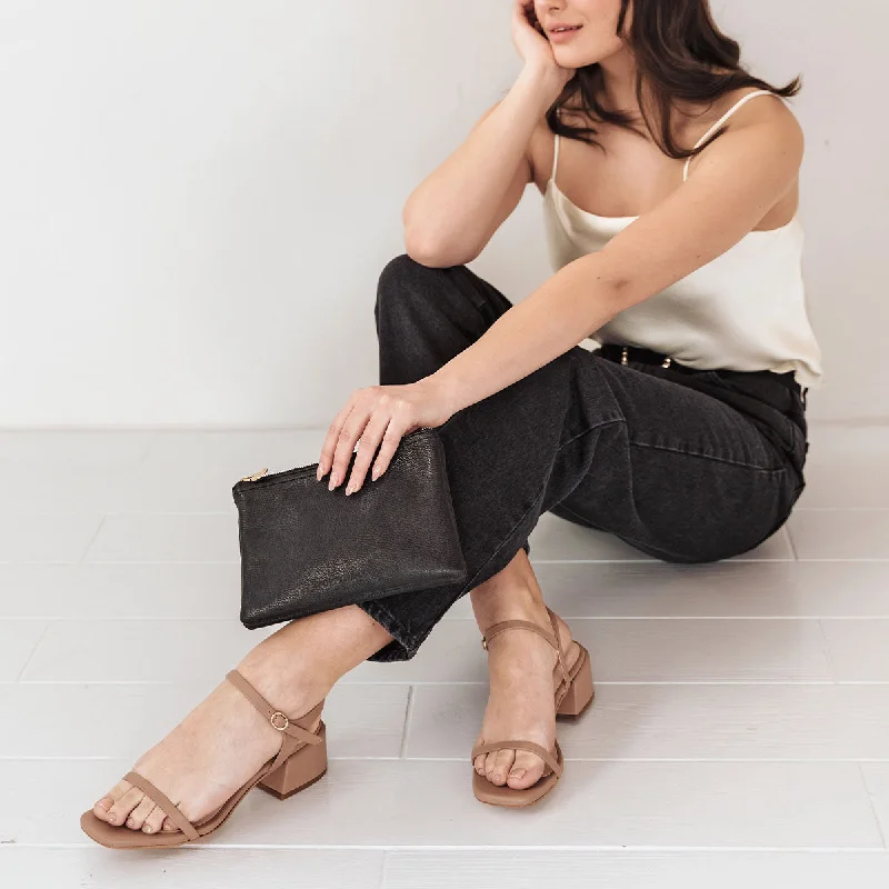 The Lindsay Heeled Sandal Biscotti