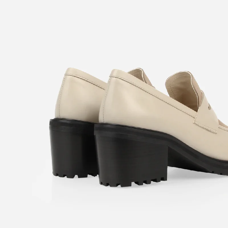 The Verona Heeled Loafer Oatmeal