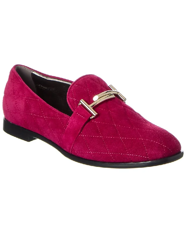 TODs Double T Suede Loafer