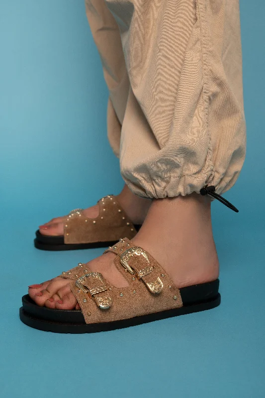 Vintage Charm Sandals - Camel