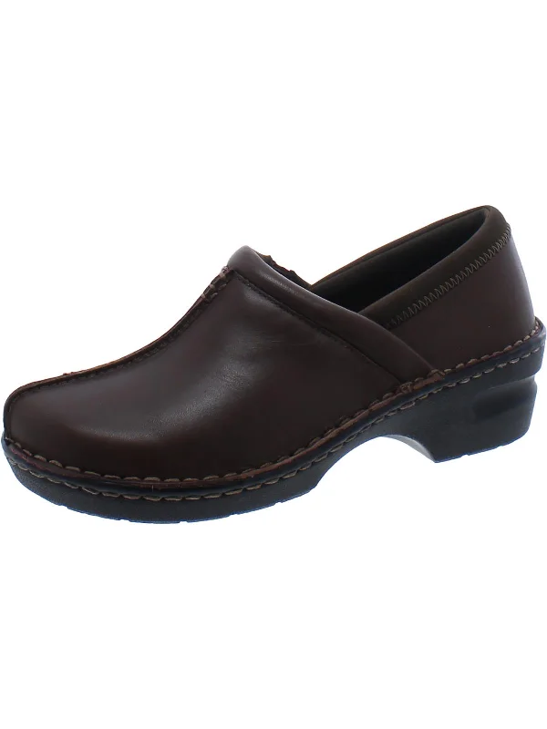 Womens Leather Slip On Oxfords