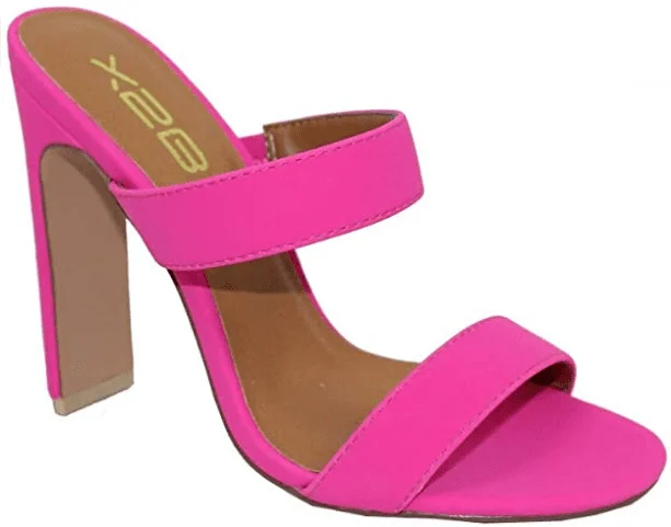 Open toe chunky block heel sandals pink - X2B Thalia-2