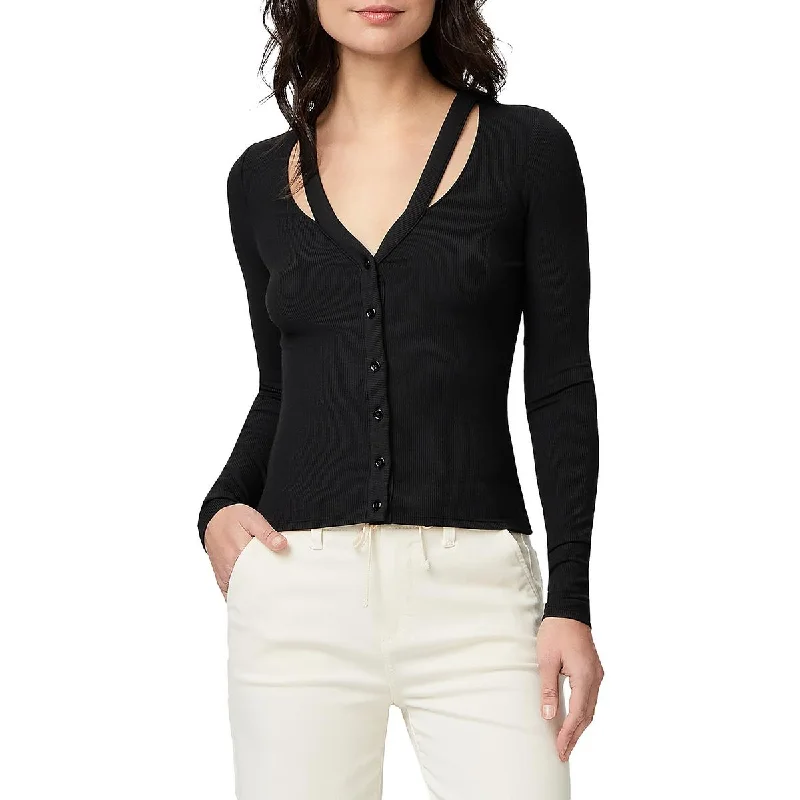 Paige Womens V Neck Button Front Cardigan Sweater