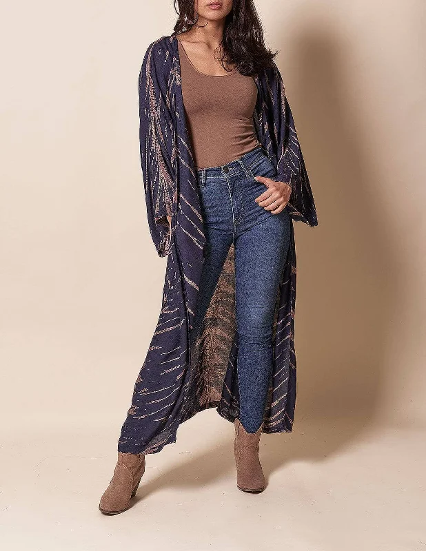 Shibori Kimono Wrap - Indigo