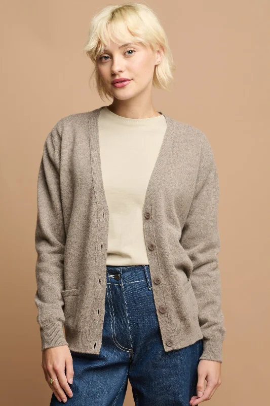 Women's Lambswool Cardigan - Truffle