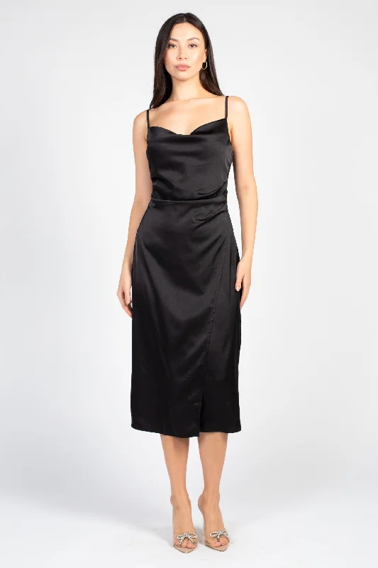 Deanna Satin Midi Slip Dress