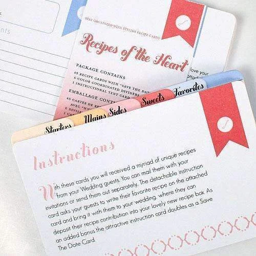 "Recipes of the Heart" Recipe Cards and Divider Set (Pack of 45)