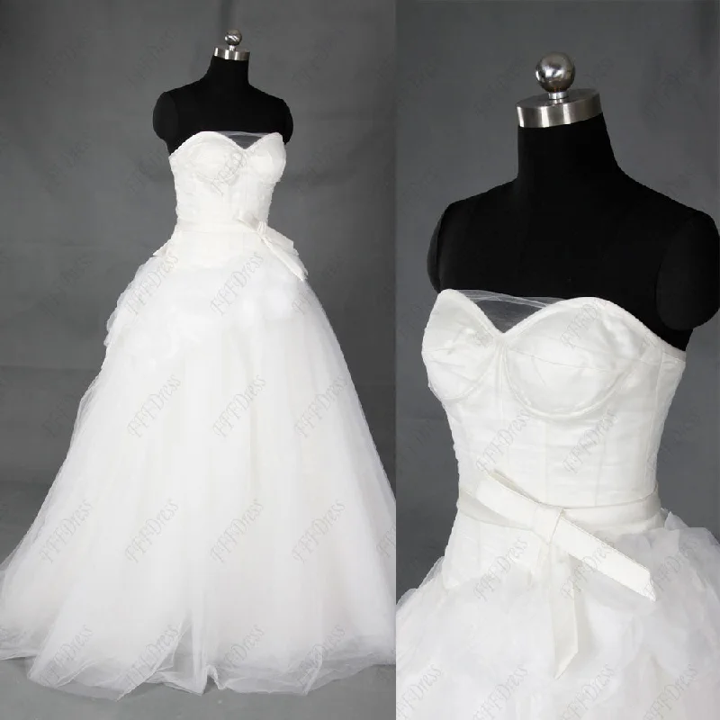 Sweetheart ball gown wedding dresses with sash