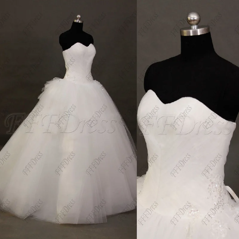 Sweetheart beaded princess wedding dresses