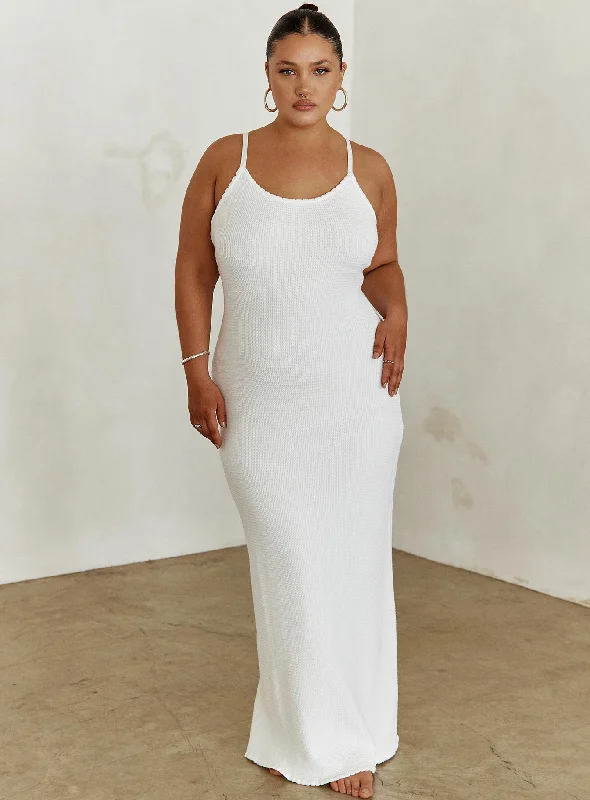 Kattan Maxi Dress White Curve