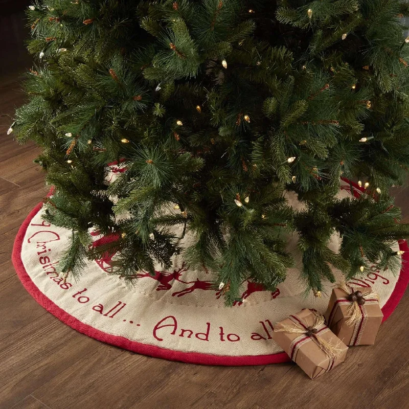 Burlap Santa Christmas Tree Skirt 48 VHC Brands