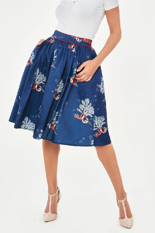 Colbie Flare Coral Print Skirt