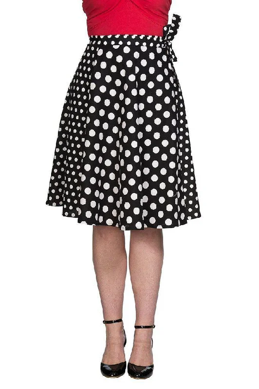 Polka Mix Wrap Skirt