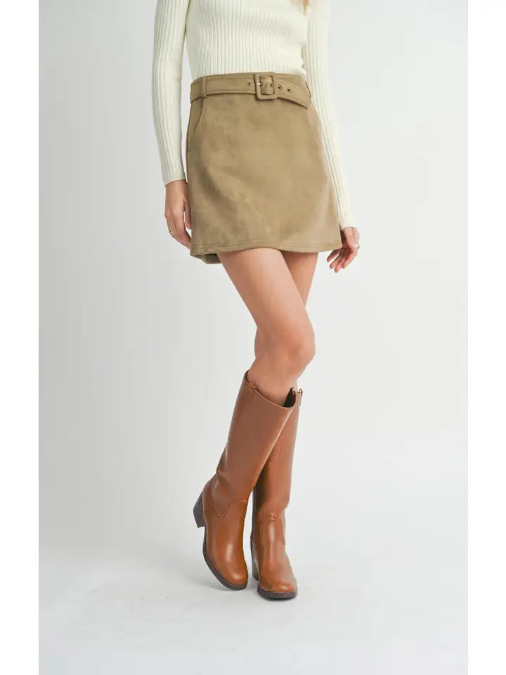 TUSCANY FAUX SUED MINI SKIRT