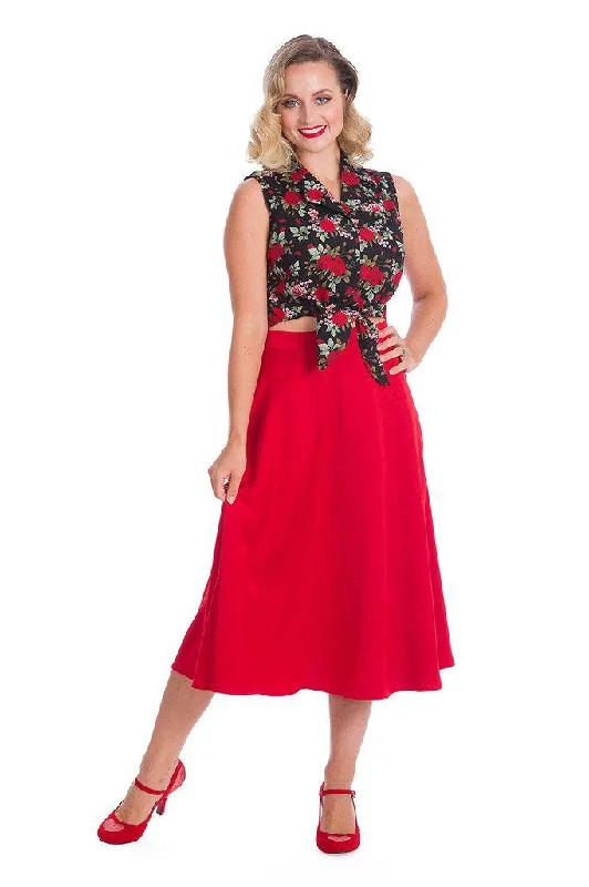 Strawberry Red Swing Skirt