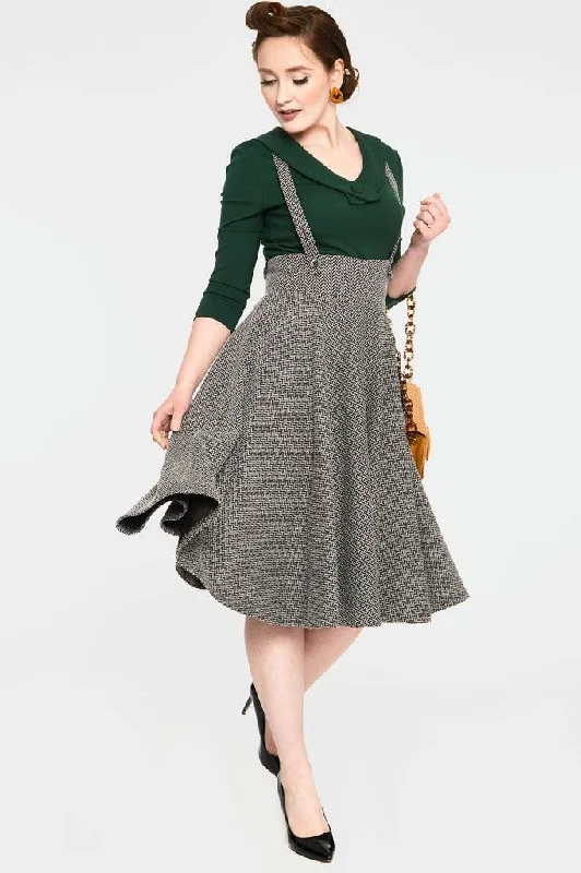 Toyin Overall Herringbone Flared Skirt