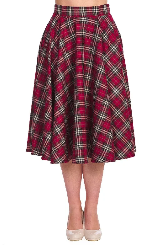 Winter Check Swing Skirt