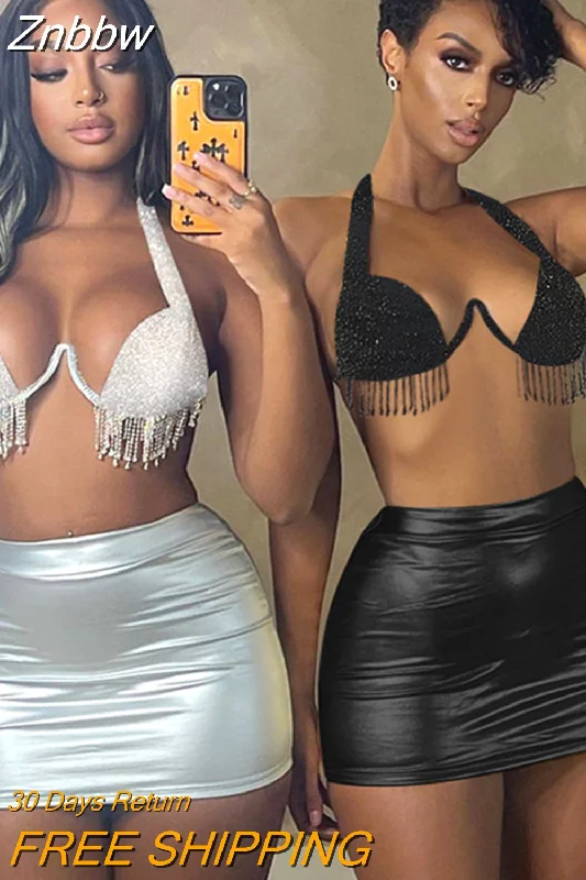 Znbbw Women 2023 Summer Sexy Tank Tops Mini Skirt Party Club Two Piece Matching Sets Outfits Wholesale Items For Business