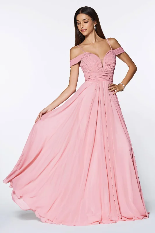 Cinderella Divine CJ241 Long Chiffon Sweetheart Neckline Prom Gown