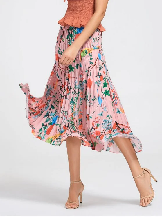 TastyHottie - Fashion Floral Maxi Pleated Skirt