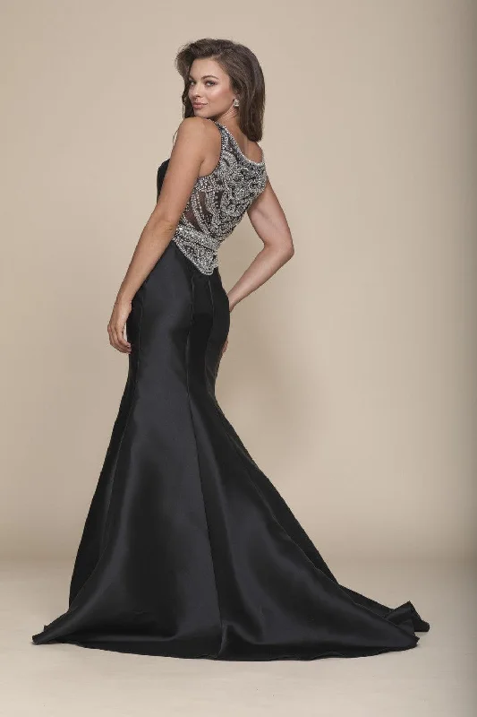 Long Evening Gown Prom Dress Beaded Back