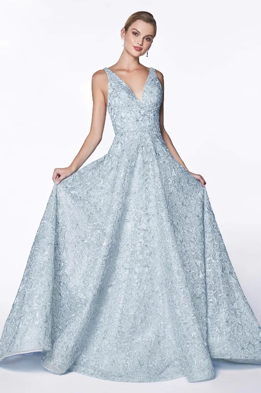 Cinderella Divine CK834 Prom Long Formal Sleeveless Glitter Ball Gown