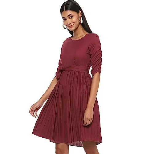 Campus Sutra Maroon Dress