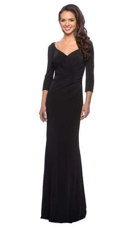 La Femme - 26955 Ruched V-neck Sheath Dress