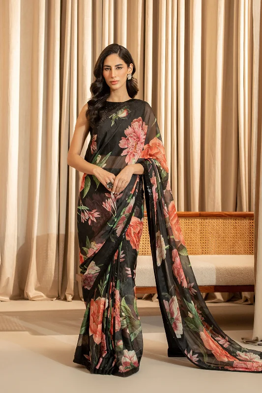 Marozai Crop Top & Saree (Sleeveless)