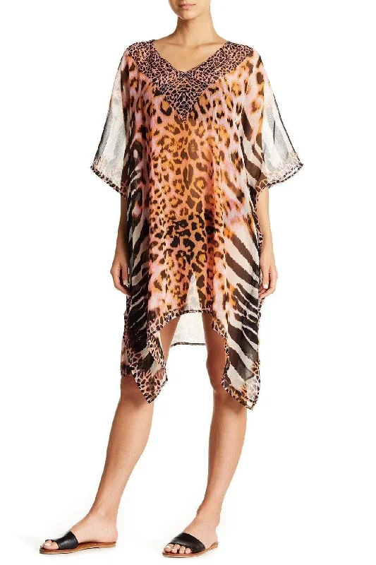 Animal Print Bohemian Kaftan Cover Up - From Beach to Brunch