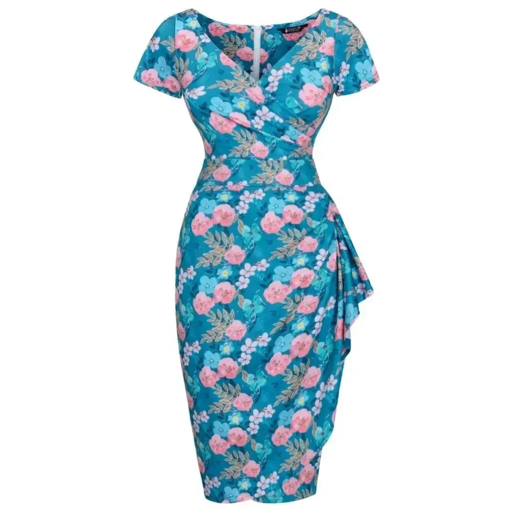 Elsie Dress - Turquoise Floral