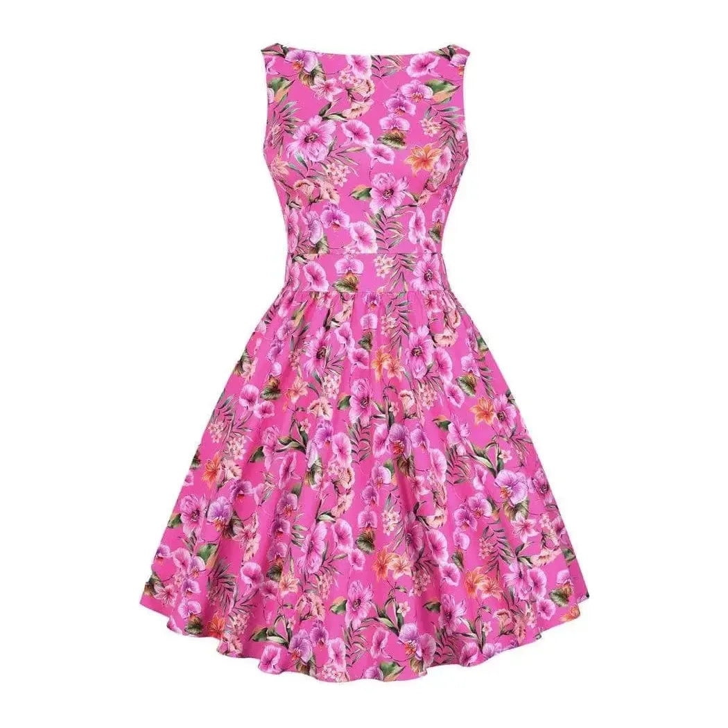 Tea Dress - Fuchsia Floral