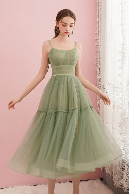 Lovely Spaghetti Strap Tulle Short A-Line Prom Dress