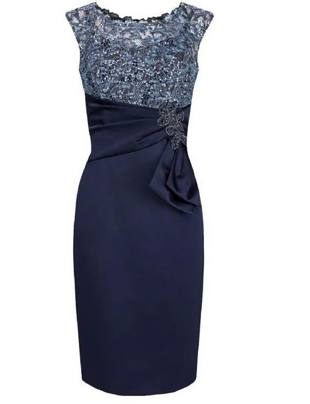 Navy Blue Mother Of The Bride Dresses, With Lace Prom Dress