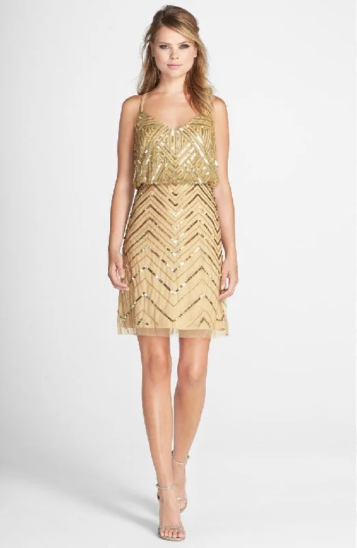 Adrianna Papell - 41913670SC Zigzag Design Sequined Popover Dress