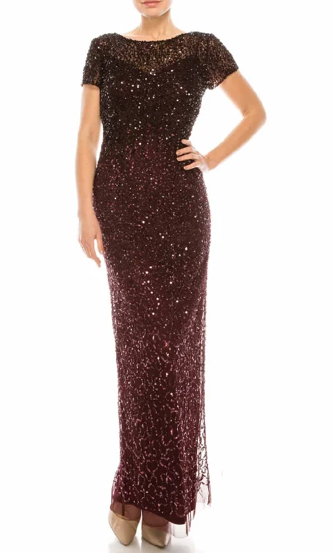 Adrianna Papell - AP1E205994SC Ombre Sequined Bateau Evening Dress