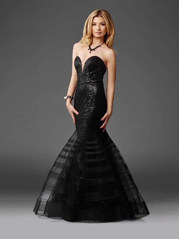 Clarisse - Strapless Plunge Neckline Sequin Mermaid Dress 4950