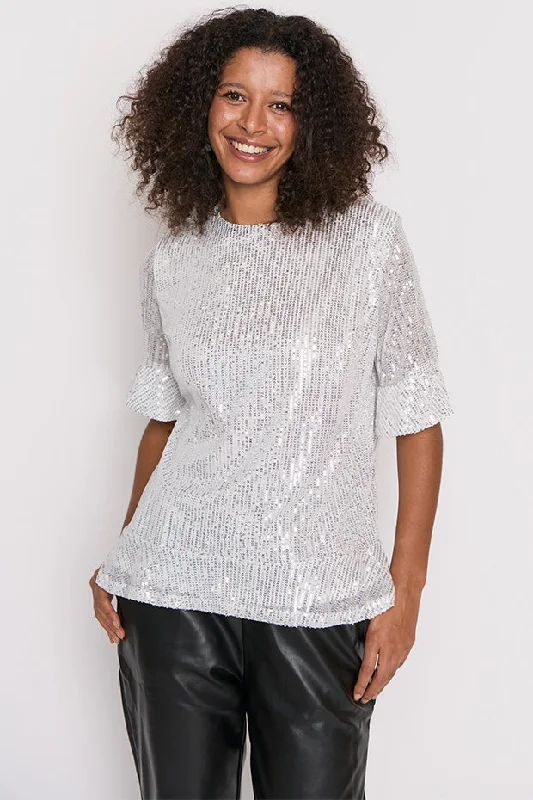 Joe Silver Sequins Party Top