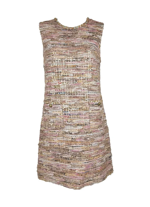 O240059 Round Neck Sequin Vest Dress