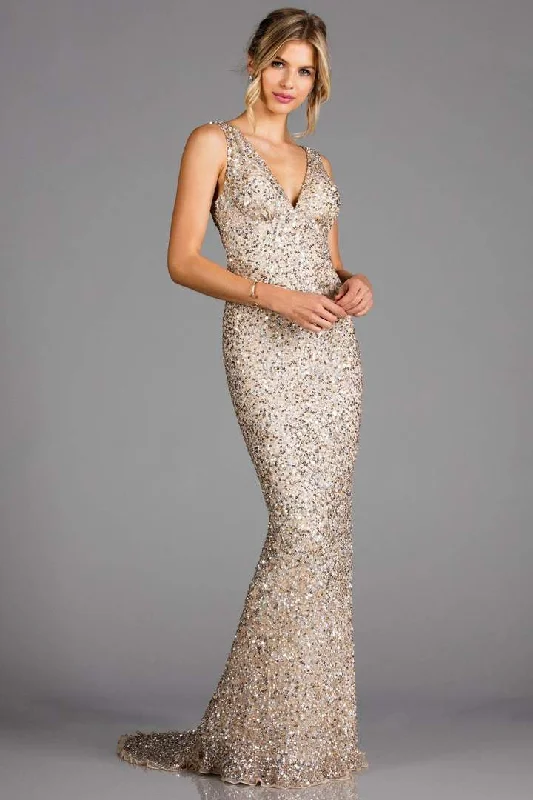 SCALA - 48883SC Sequin Embellished Sheath Evening Gown