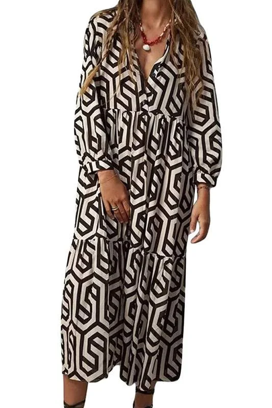 GEOMETRIC SHIRT DRESS