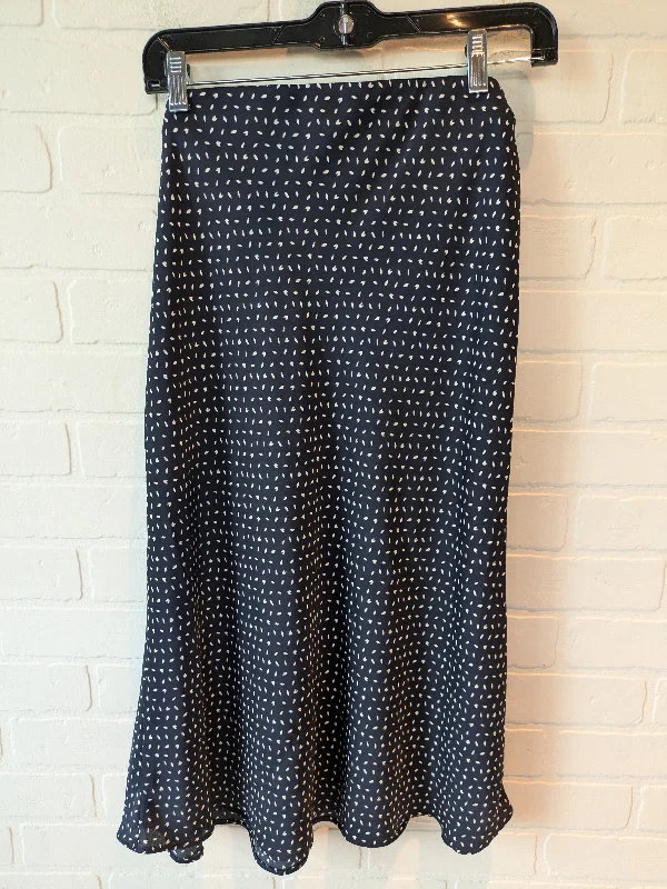 Skirt Midi By Loft In Blue & White, Size: 12